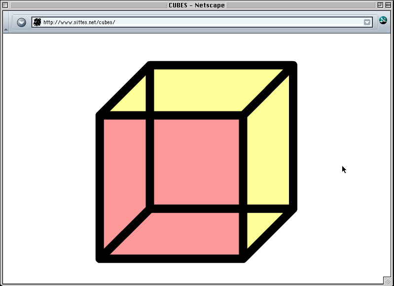 Claude Closky, ‘Cubes’, 2002, web flyer, Flash (http://www.sittes.net/cubes).
